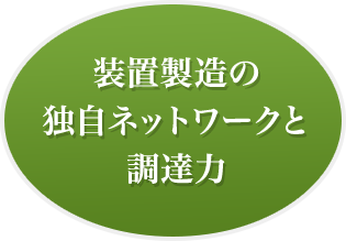 装置製造の 独自ネットワークと 調達力